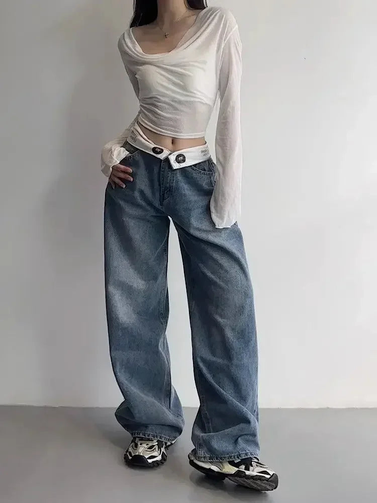 Y2K Baggy Straight Wide Leg Pants