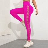 Women's Seamless Hollow Out Tie-Dye High-Elastic Compression Workout Leggings, For Yoga & Fitness 6