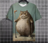 Men’s Oversized Funny Cat Graphic Tee