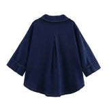 2025 Women Denim Set Loose Fit Button Down Shirt With Wide Leg Pants Fashionable Casual Wear for Women 4
