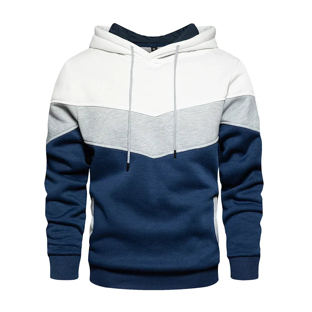 Men's Patchwork Hooded Sweatshirt Hoodies Clothing Casual Loose Fleece Warm Streetwear TheFashionFever