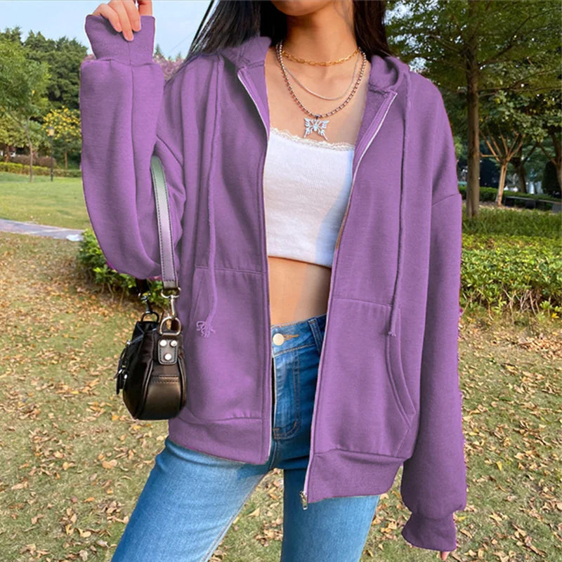 Autumn Fleece Zip-Up Hoodie