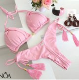 2023 New Sexy Triangle Bathing Suit for Women Brazilian Bikinis Halter Swimwear Push Up Swimsuit Beach Bikini Set 5