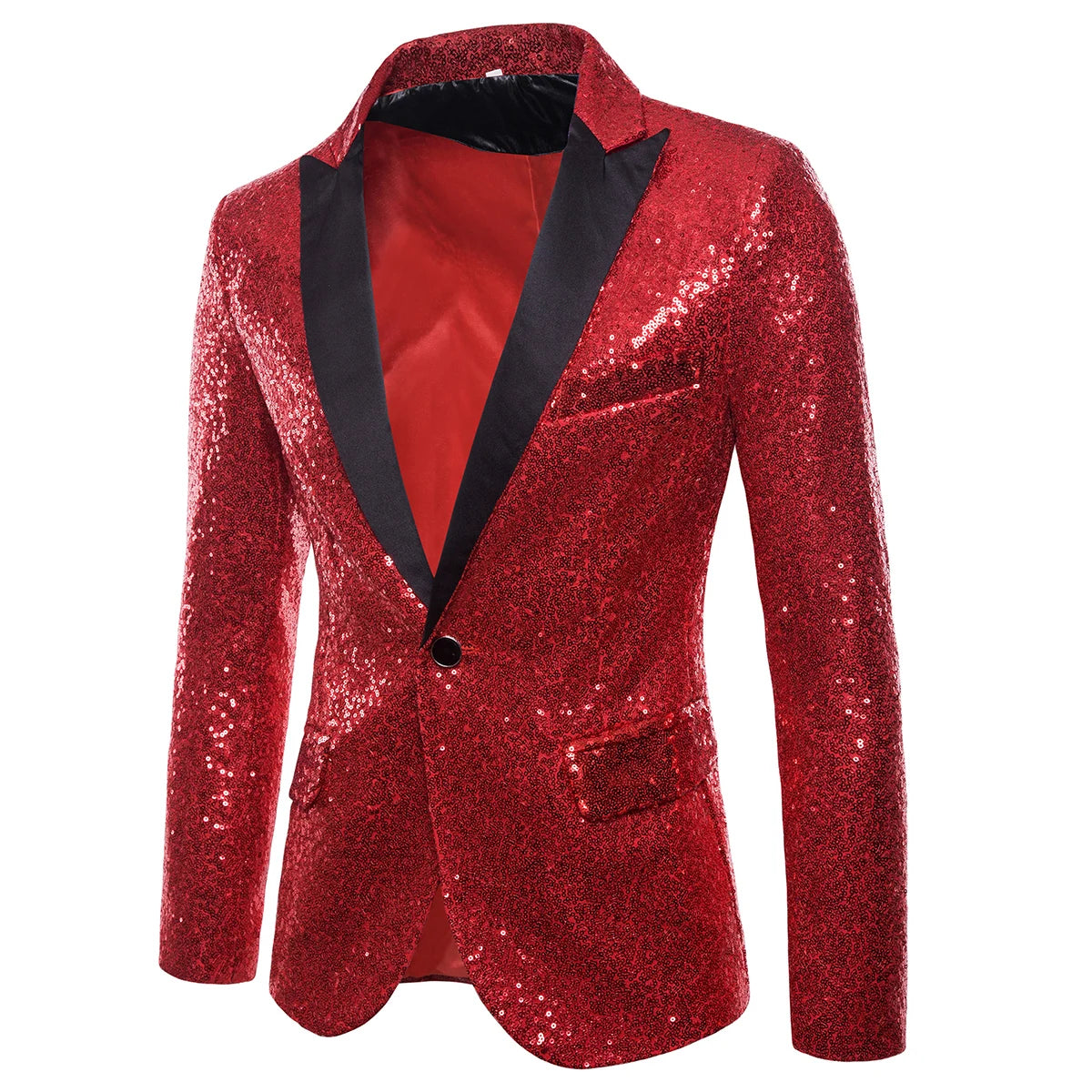 Men's Suit Jacket Little Round Sequins Sparkling Men's Blazer Wedding Dinner Band Stage 2