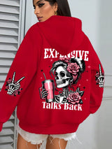 Women’s "Expensive Talks Back" Funny Print Hoodie