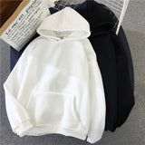 2024Autumn Casual Women's Solid Hoodie Comfortable Strecth Sweatshirts Loose Pocket Warm Clothes Fashion Street Female Pullovers 2