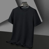 Men's New Summer Waffle round Neck Short Sleeve T-Shirt Comfortable Breathable Short-Sleeved Top for Casual Wear 6