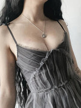 AltGoth Dark Gothic Elegant Dress Women Emo Alt Vintage Mesh Patchwork Lace Up High Waist Dress Y2k Harajuku Mall Goth Partywear 4