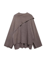 Scarf-Accent Woolen Overcoat