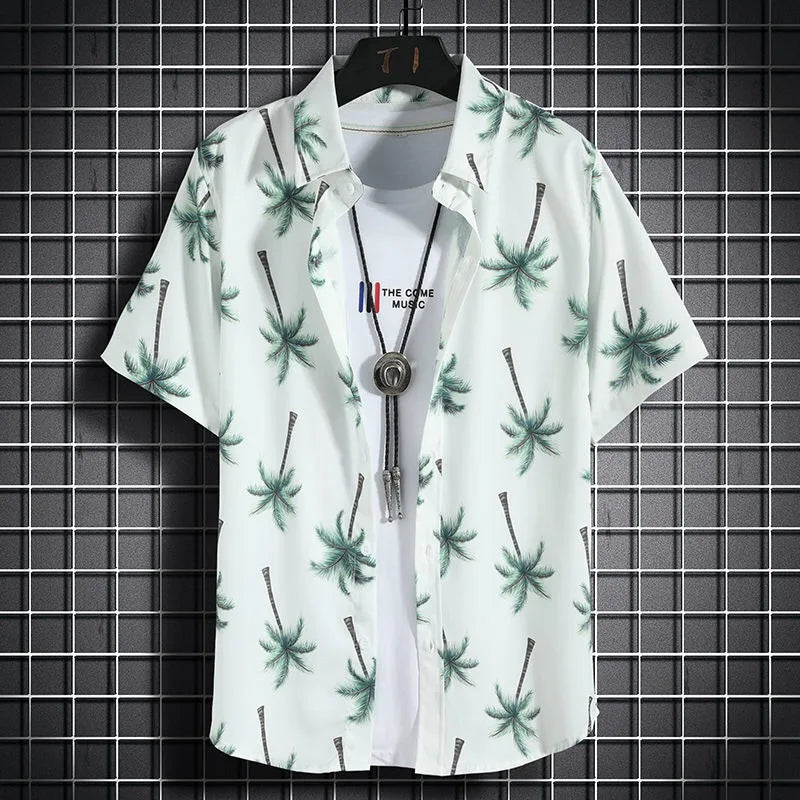 Hawaiian beach shirts Men's short-sleeved casual shirts 4