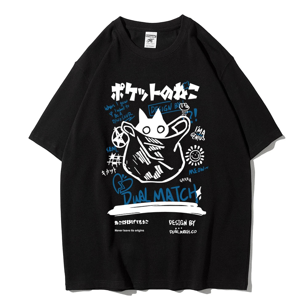 Unisex Kawaii Cat Graphic T-Shirt