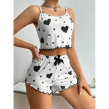 Women’s Heart-Print Pajama Set