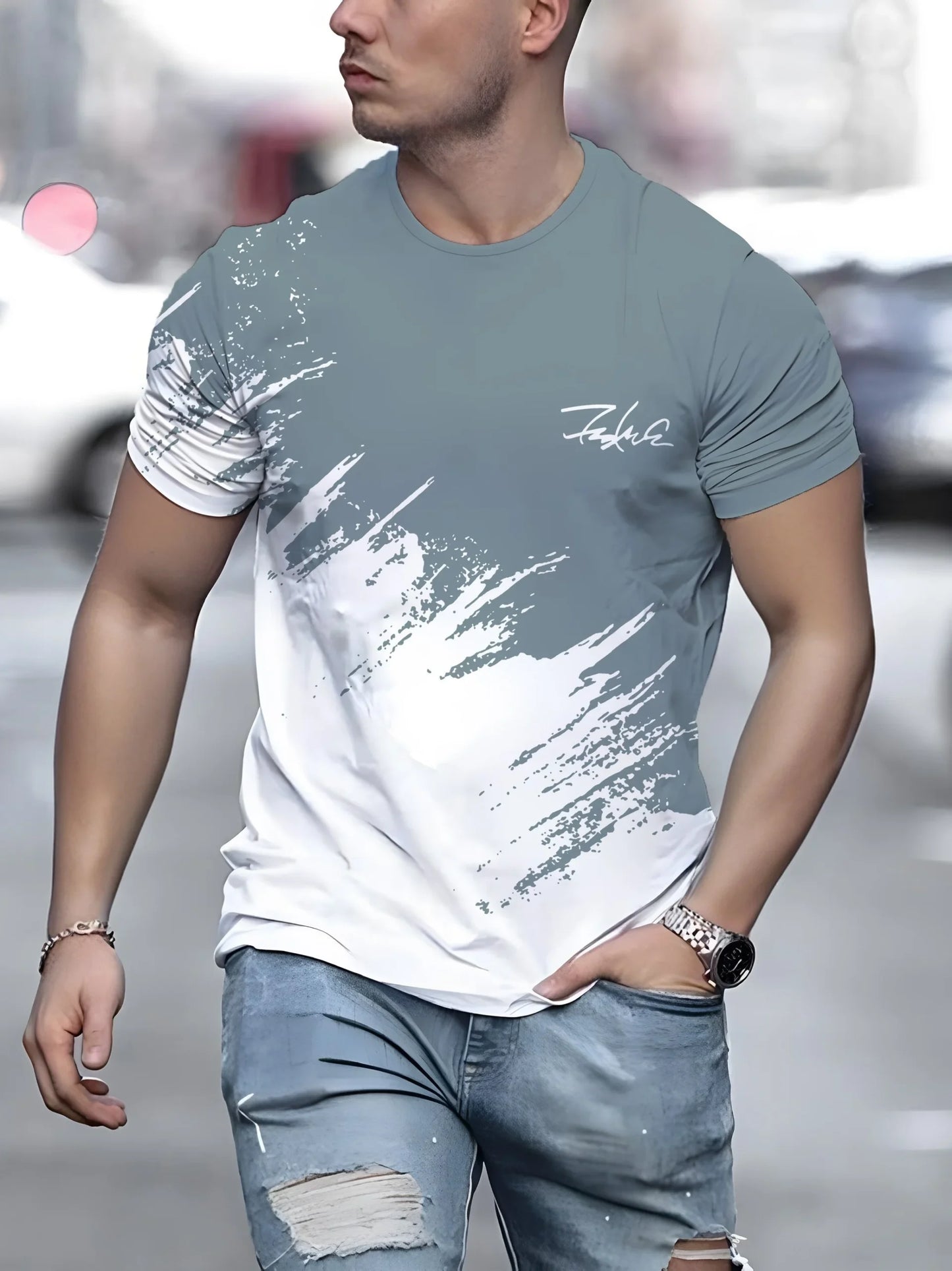 Men T Shirt Short Sleeve Crew Neck Casual Outdoor Pullover T Shirt For Men Streetwear Sportshirt Top Tees Oversized Clothing 5