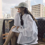 Zadily 2023 Spring Minimalist Chic Oversize Women's White Basic Shirt Long Sleeve Button Up Loose Woman Tunic Blouse Clothing 2