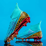 Men's Soccer Shoes High-Top Football Cleats, Outdoor Breathable Athletic Professional Spikes Youth Boys Football Shoes Unisex 2