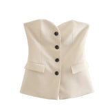 Women’s Elegant Strapless Two-Piece Set