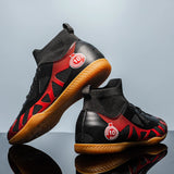 Men's Sports IC Indoor Flat Bottomed Football Shoes Adult High-Tops Wear Resisting Training Shoes Teenagers Non Slip Shoes 3