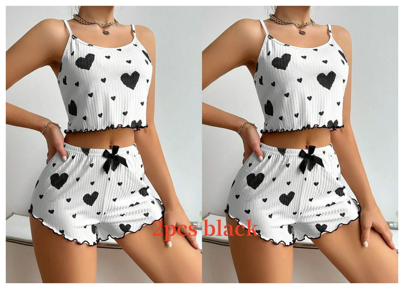 Women’s Heart-Print Pajama Set