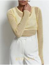 Kozoca-Fashion-White-Elegant-Striped-See-Through-Women-Tops-Outfits-Long-Sleeve-T-Shirts-Tees-Skinny