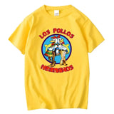LOS POLLOS Hermanos Funny Printed T-Shirt Men Fashion Casual Short Sleeves Summer Cotton Breathable Tshirt Chicken Brothers Tees 3