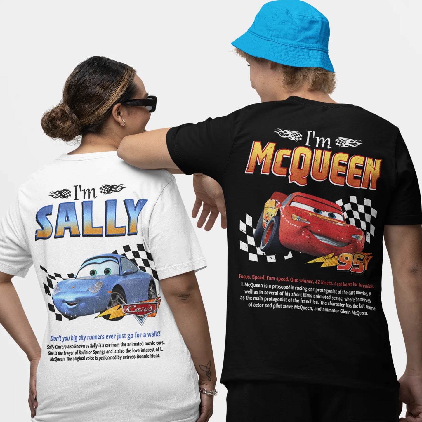 Fun Sally I'm Lightning Car Outfit T Shirt for Men Women Mcqueen Tee Shirt 100% Cotton New Arrival Clothing Love Gift For Couple 4