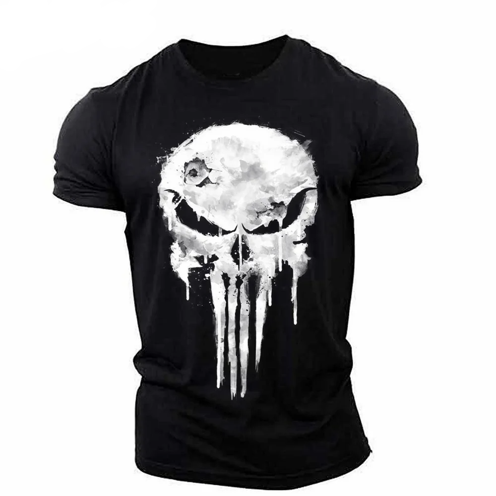 Men’s Patriotic Skull 3D Print T-Shirt