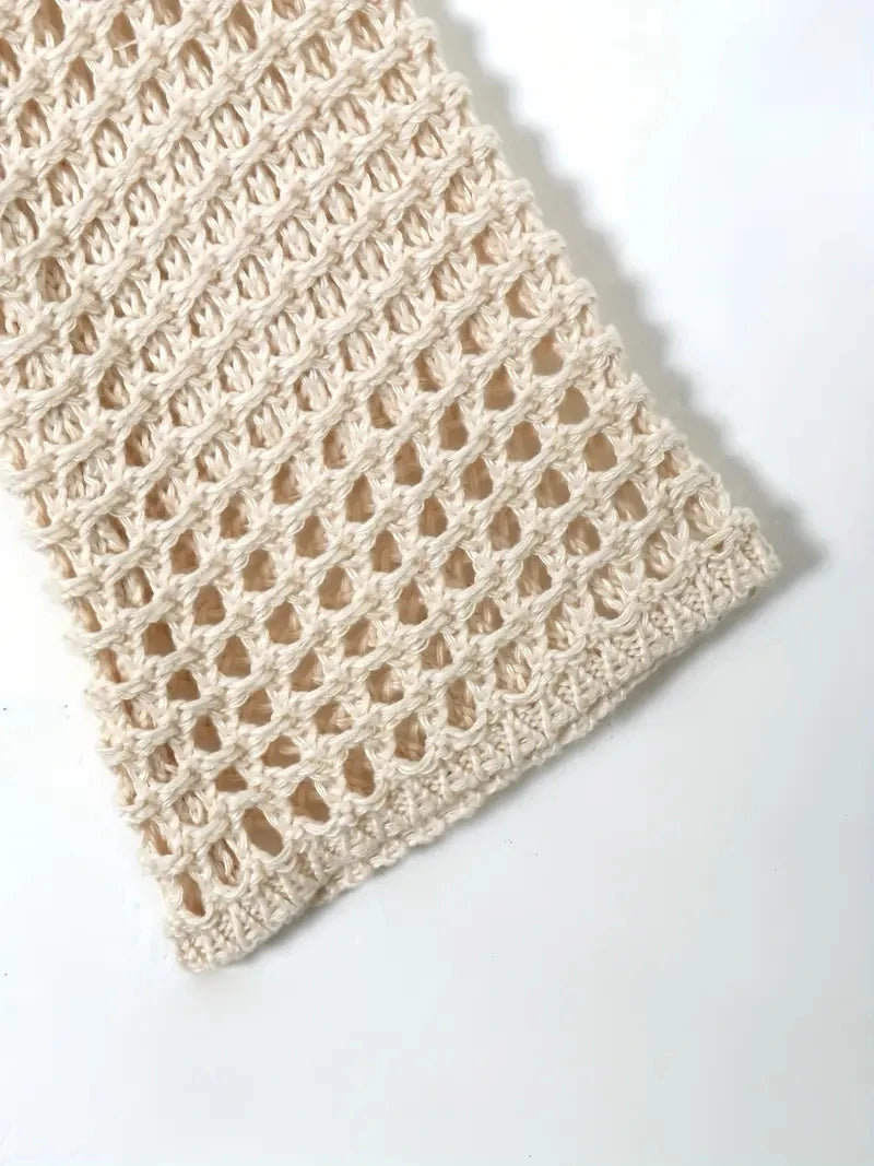 Women Crochet Knit Hollow Out Crop Top Long Sleeve Shrug Sweater Mesh Cover Ups Cardigan Streetwear Pullover Women Clothes Y2k 3