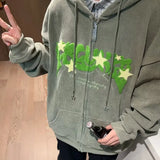 Fashion Embroidery Zip Up Hoodies Women Autumn Long Sleeve Tops Loose Hood Shirt Harajuku Y2K Clothes Female Sweatshirt Jacket 6