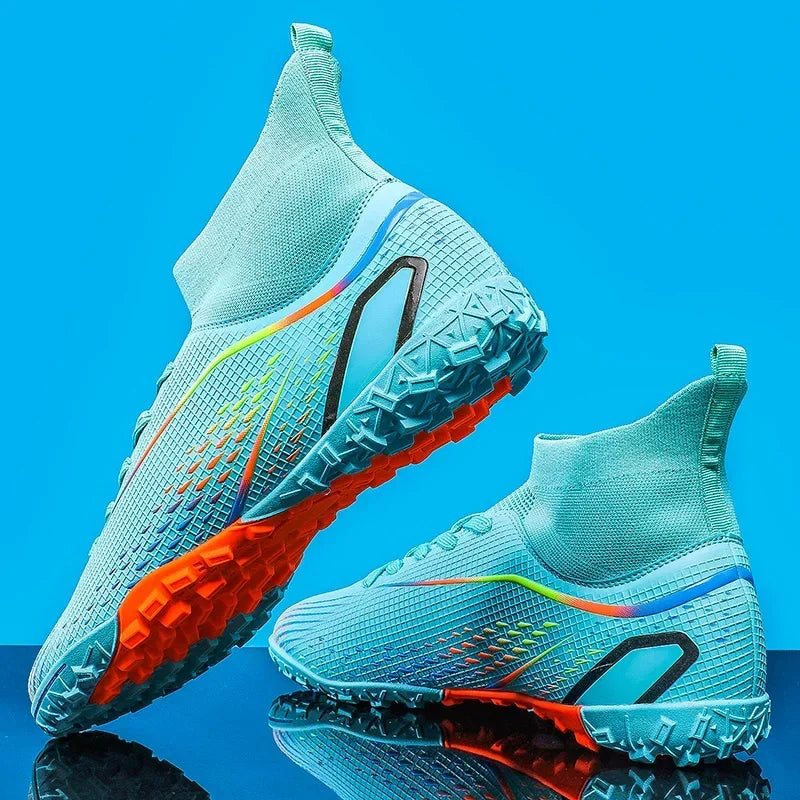 High Ankle Sports Footwear FG/TF Kids Soccer Cleats Football Boots Professional Men's Soccer Shoes Krampon Outdoor Sneakers 2024