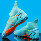 High Ankle Sports Footwear FG/TF Kids Soccer Cleats Football Boots Professional Men's Soccer Shoes Krampon Outdoor Sneakers 2024