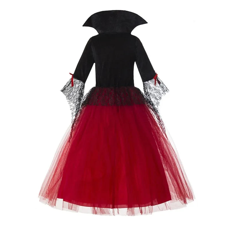 2-15Y Girl Vampire Halloween Dress for Kid Ghost Bride Gothic Cosplay Vampire Costume Kids Carnival Party Clothes Party Gifts 3