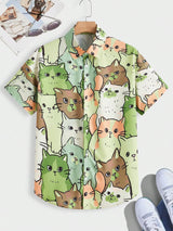 Men’s 3D Cat Print Hawaiian Shirt