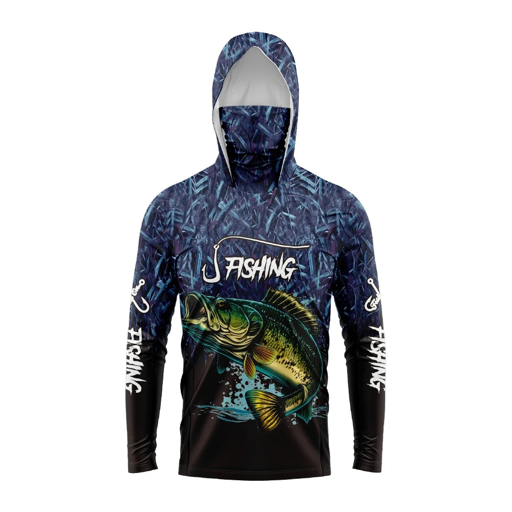 MALFC Men Hood Fishing Shirt long sleeve fishing t shirt uv protection Fishing Apparel 2