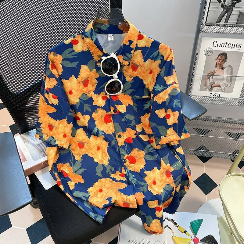 Men-Street-Fashion-Summer-Daily-Shirt-Hawaiian-Cartoon-Print-Casual-Loose-Shirts-Short-Sleeve-Beach-Loose
