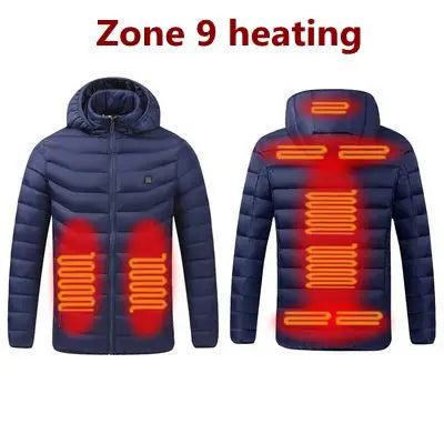 Smart USB Heated Winter Parka | 9-Zone Thermal Jacket