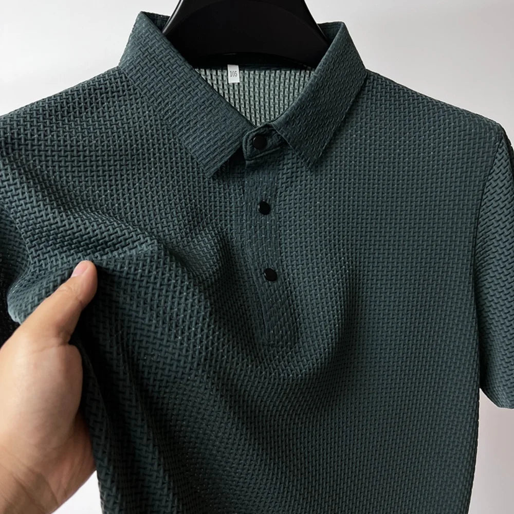 【High-quality】M-4XL Summer New Men's Short Sleeve T-shirt Cool and Breathable POLO Shirt 4