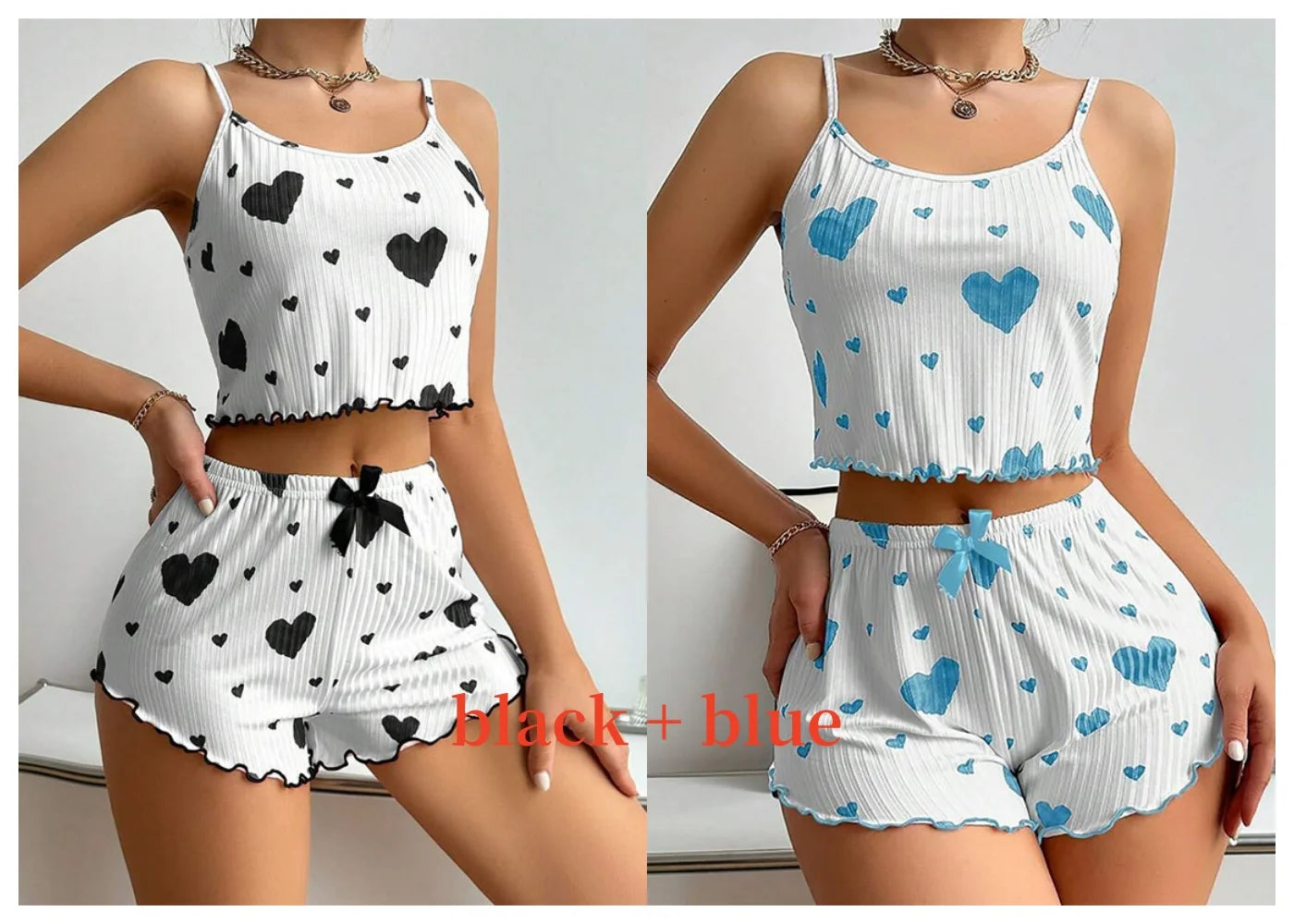 Women’s Heart-Print Pajama Set