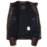2025 Vintage Brown Genuine Leather Jacket Real Natural Cowhide Men Motorcycle Biker Coat Mens Slim Calf Skin Coat 5