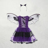 Children Witch Costume Girls Fairytale Wizard Dress Kids Halloween Pumpkin Clothes Baby Bat Spider Party Cosplay Outfit 2-15T 3