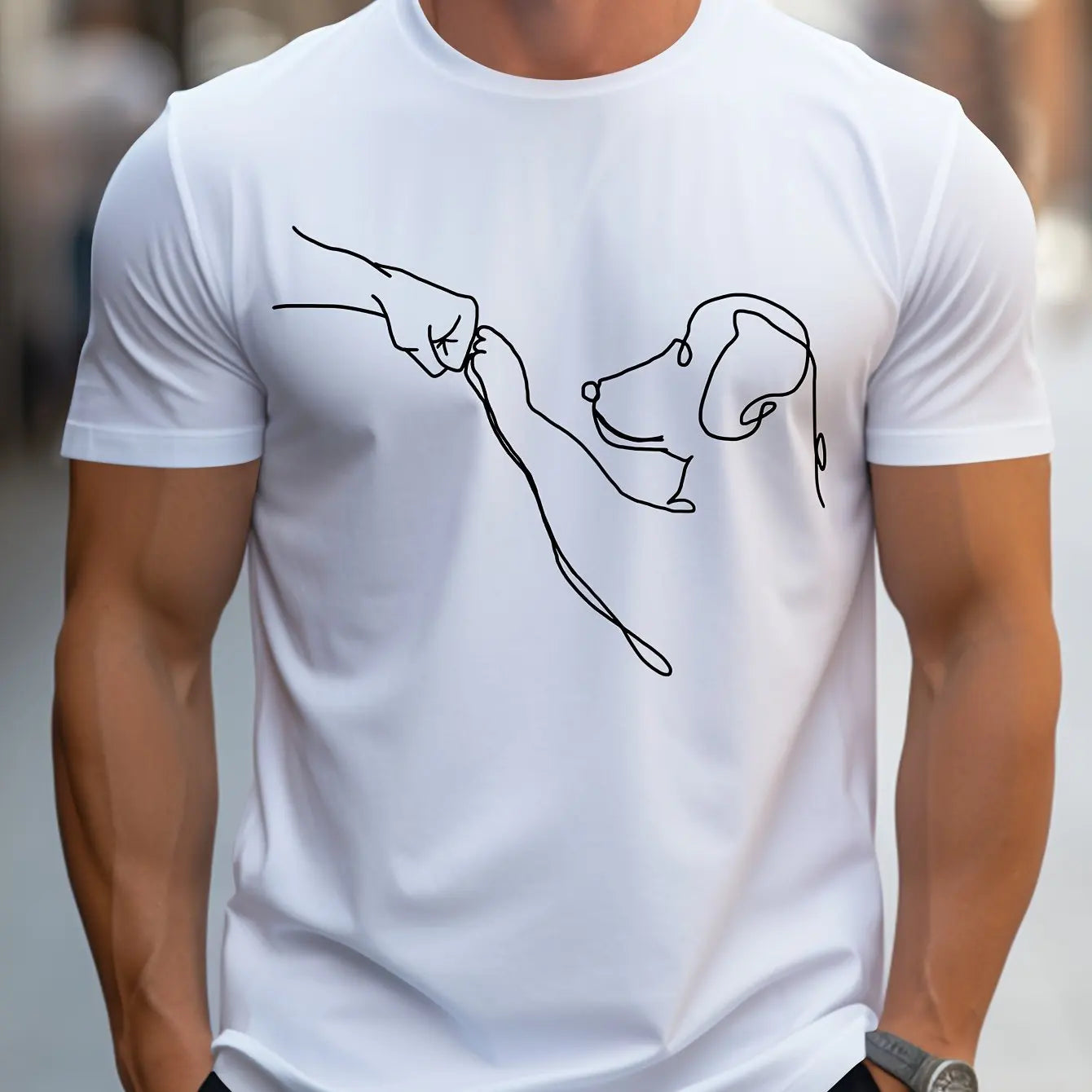 Funny Dog Print Cotton T-Shirt