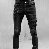 Men’s Urban Moto Biker Skinny Jeans