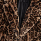 women's coat jacket long sleeved lapel animal print with pockets autumn new coat jacket 4