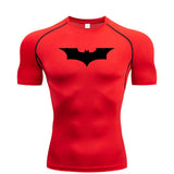 Bat Printed Men's Tight T-Shirt Running Compression Compression T Shirt Gym Fitness Jogging Short Sleeve Male Casual Shirt Tops 5