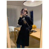 Double Breasted Soft Warm Coat Fashionable Women's Winter Wool Lapel Casual Windbreaker Lazy Street Style 2