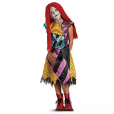 Girl Christmas Eve Scary Ruffle Dress Bow Suit Halloween Costume Girls Boys Sally Jack Cosplay Costume Tracksuit Party Outfits 2