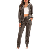 Velvet Zip Up Hoodie & Pants Set 2