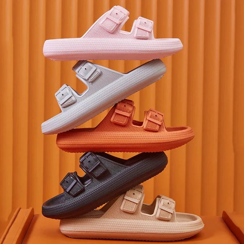 Women Lightweight Platform Slide Sandals with Buckle - Soft EVA Summer Flip Flops 6