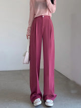 New-Women-Pants-Fashion-High-Waist-Stright-Long-Wide-leg-Suit-pants-Female-Casual-Spring-Summer