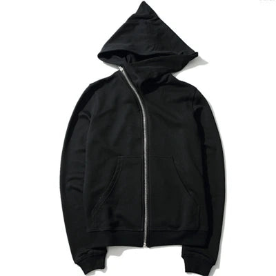 Urban Streetwear Zip-Front Cloak Hoodie