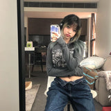 Women retro Eyes Print Tops Fairy Grunge Graphic Spring T Shirts Vintage Indie Aesthetic Clothes Cyber Y2k Slim Long Sleeve Top 5